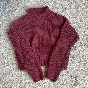 Small cropped maroon sweater by Pink Rose